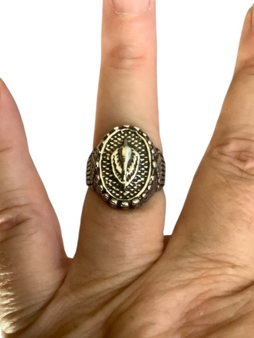 Vintage-Style unisex Statement Silver tone Ring